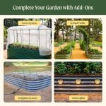 Vego garden Raised Garden Bed Kits, 17" Tall 9 in 1 8ft X 2ft Metal Raised Planter Bed for Vegetables Flowers Ground Planter Box-Olive Green - Image 5