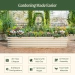 Vego garden Raised Garden Bed Kits, 17" Tall 9 in 1 8ft X 2ft Metal Raised Planter Bed for Vegetables Flowers Ground Planter Box-Olive Green - Image 2