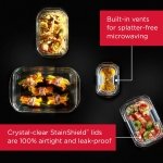 Rubbermaid Brilliance Glass Food Storage Containers, Assorted Sizes, Set of 9, BPA-Free, Leak-Proof, Clear - Image 5